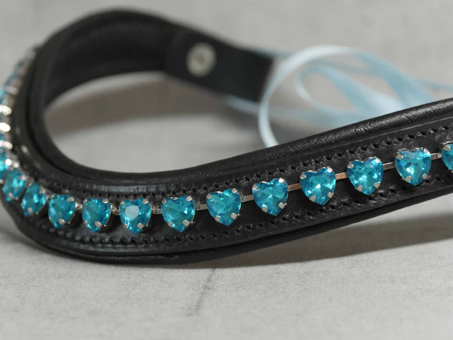 [Last one] Swarovski crystal frame leather clear &amp; chain black Benz Equestrian