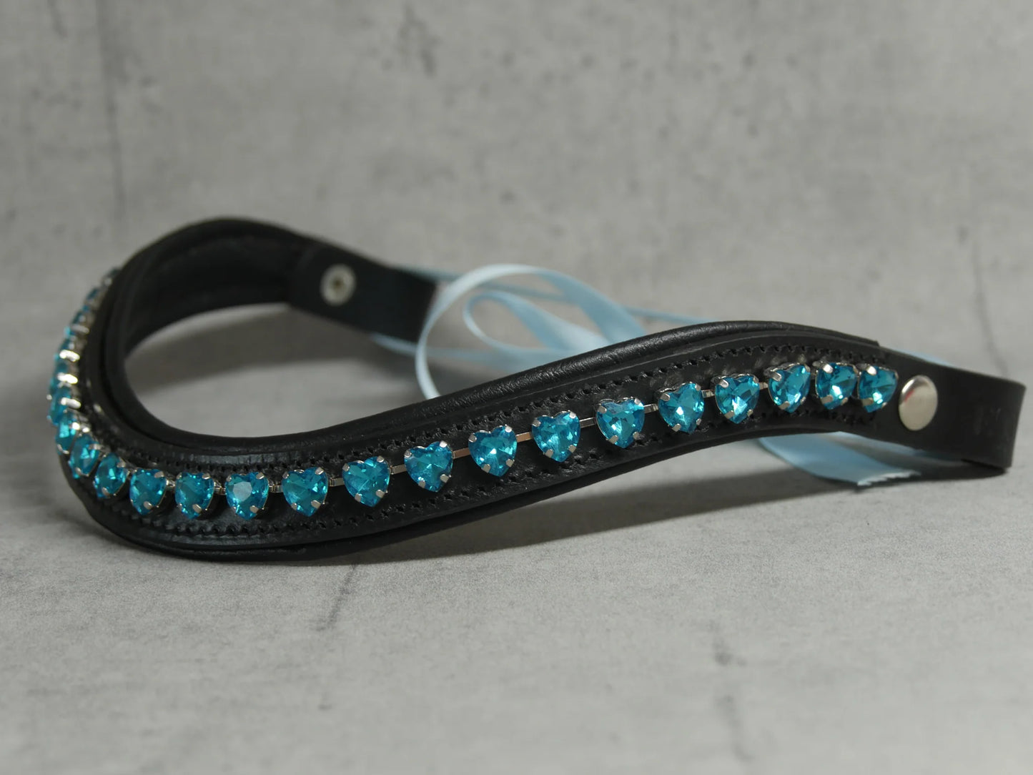 [Last one] Swarovski crystal frame leather clear &amp; chain black Benz Equestrian