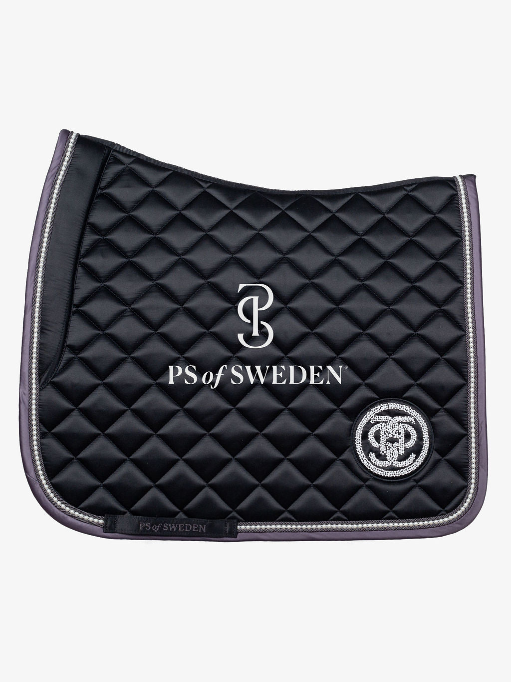 【2点セット】パール付き馬場用ゼッケン&イヤーネット 肉厚パッド ブラック/フローズンライラック Ps of Sweden