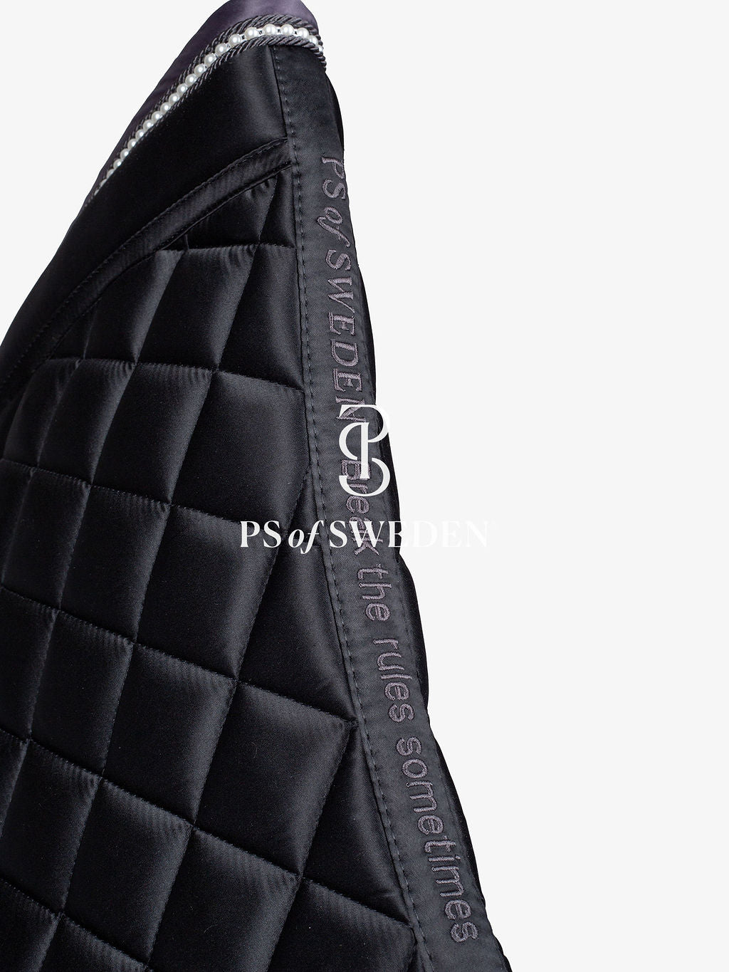 【2点セット】パール付き馬場用ゼッケン&イヤーネット 肉厚パッド ブラック/フローズンライラック Ps of Sweden