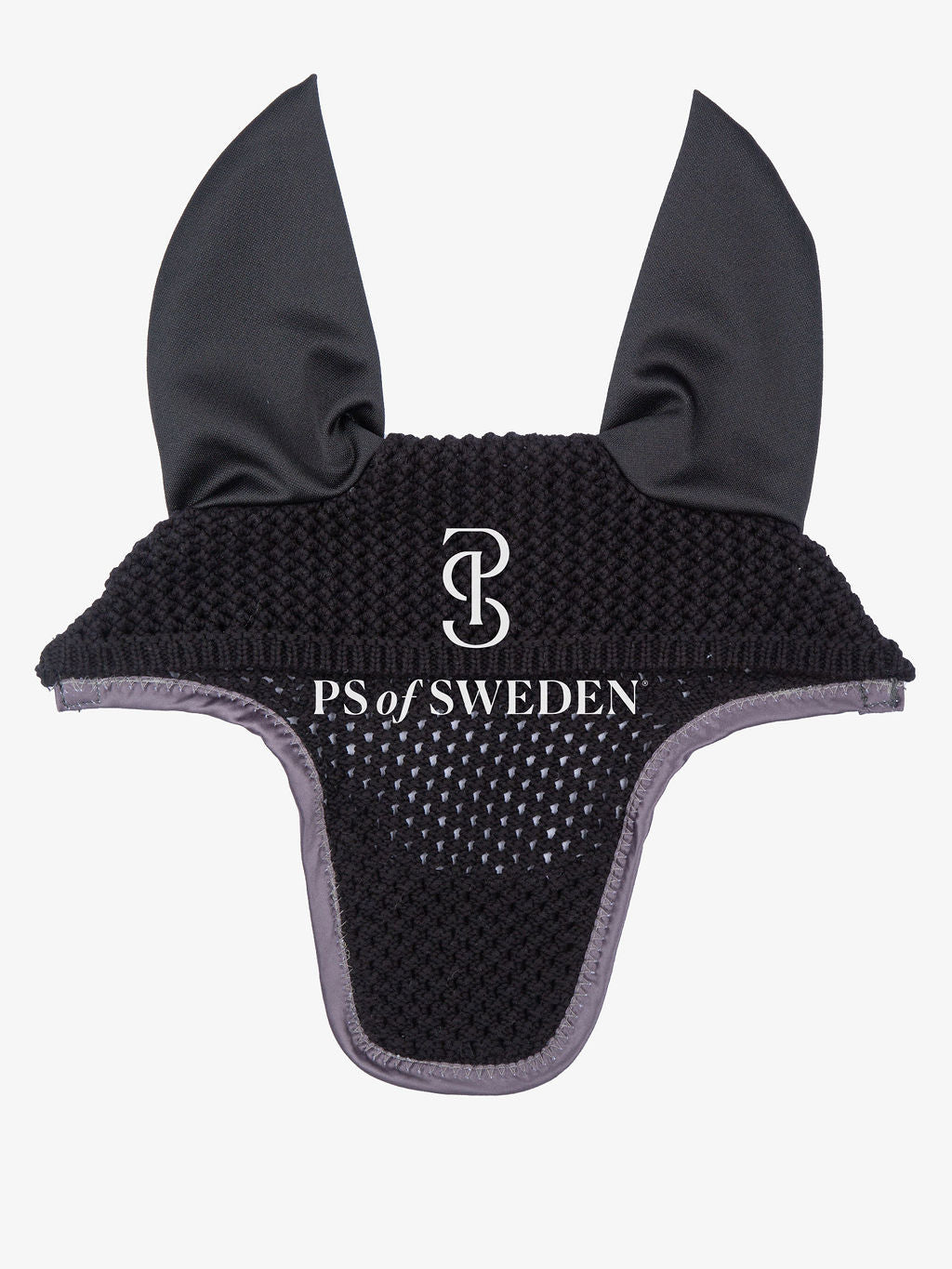 【2点セット】パール付き馬場用ゼッケン&イヤーネット 肉厚パッド ブラック/フローズンライラック Ps of Sweden