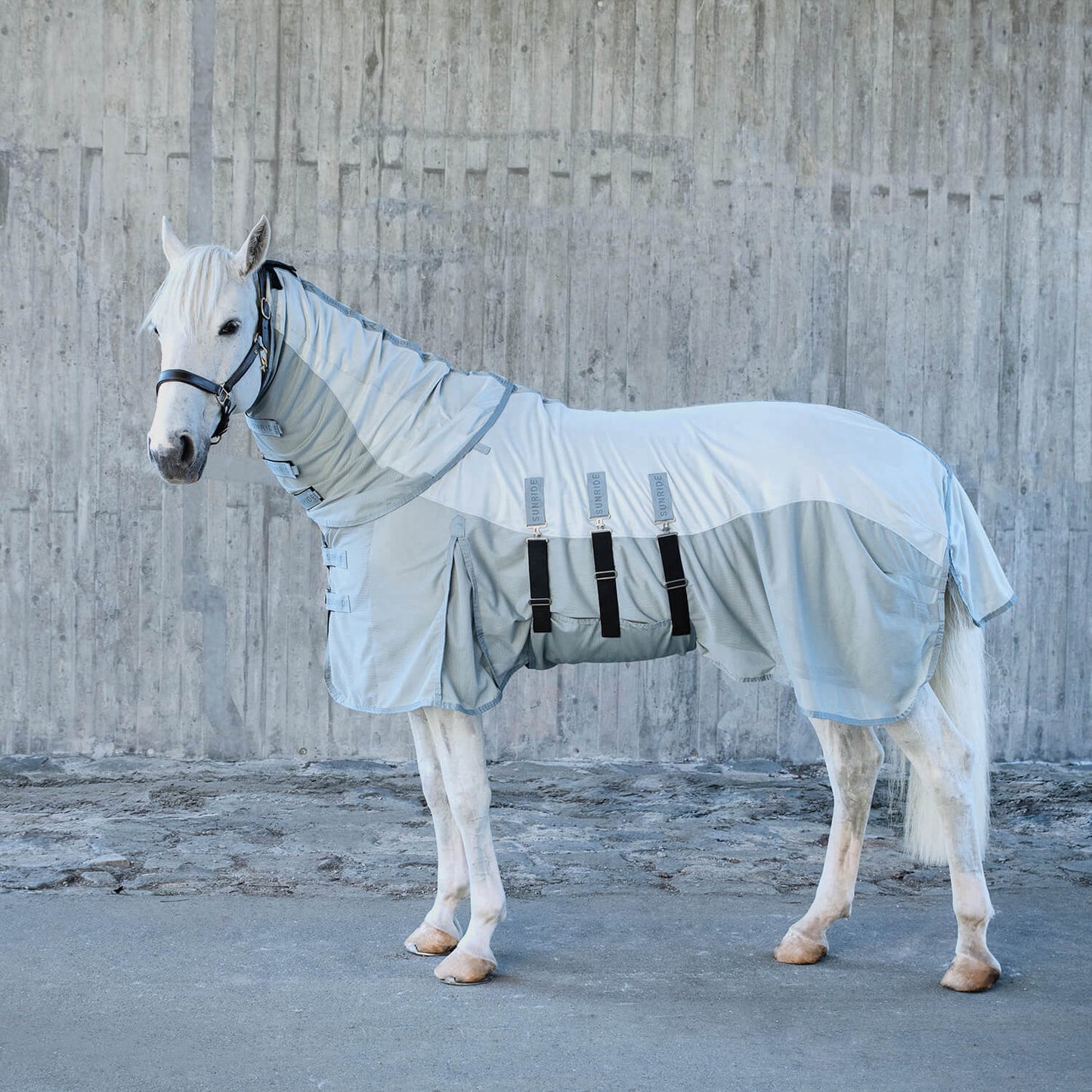 虫除け馬着  UVカット ライトグレー ネックパート付き Sunride
