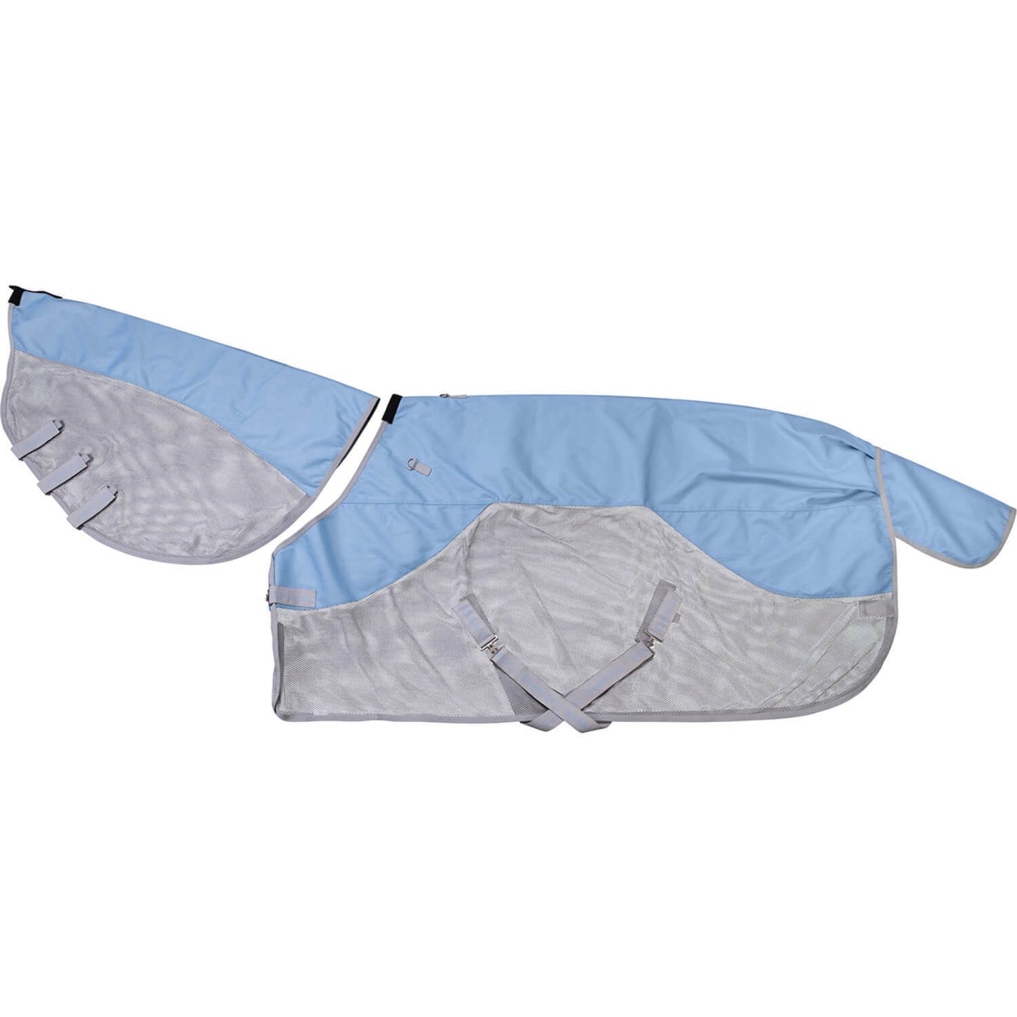 虫除け＆雨よけ馬着  防水加工 ライトブルー ネックパート付き Sunride