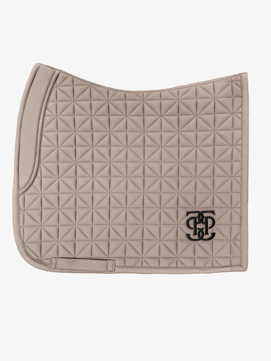 Diamond quilted bib for riding, anatomical construction, latte/black/golden brown, Ps of Sweden