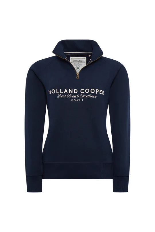 フロントジップスウェットトップス ネイビー/バーガンディー/ダークオリーブ Holland Cooper