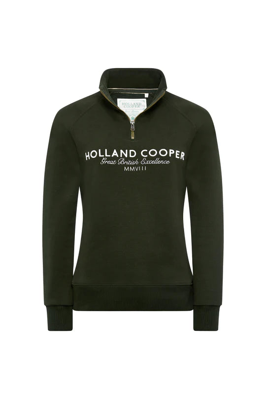 フロントジップスウェットトップス ネイビー/バーガンディー/ダークオリーブ Holland Cooper