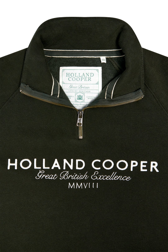 フロントジップスウェットトップス ネイビー/バーガンディー/ダークオリーブ Holland Cooper