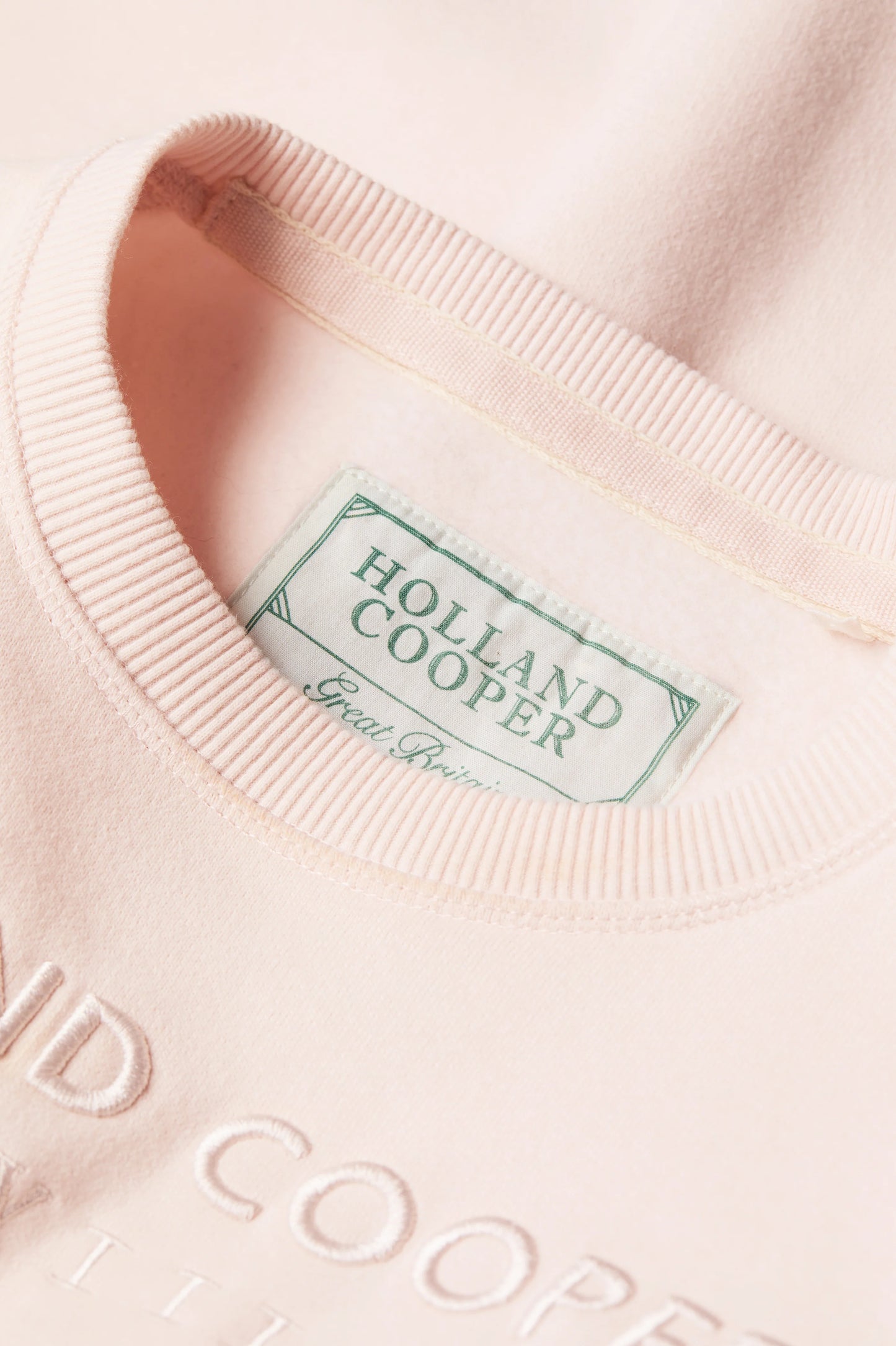 Logo sweatshirt top in pale pink Holland Cooper