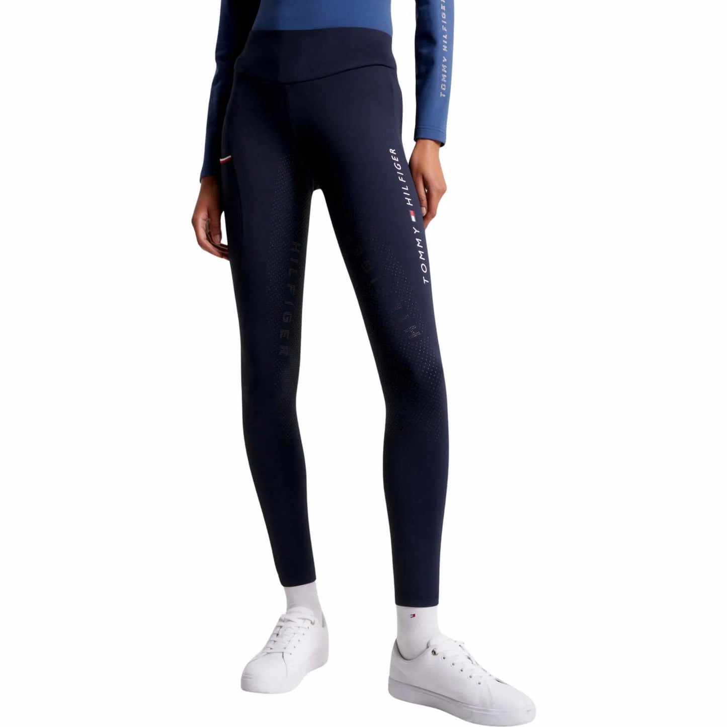 Winter fleece-lined stretch leggings, Full Grip, White/Black/Navy/Rouge, Tommy Hilfiger Equestrian