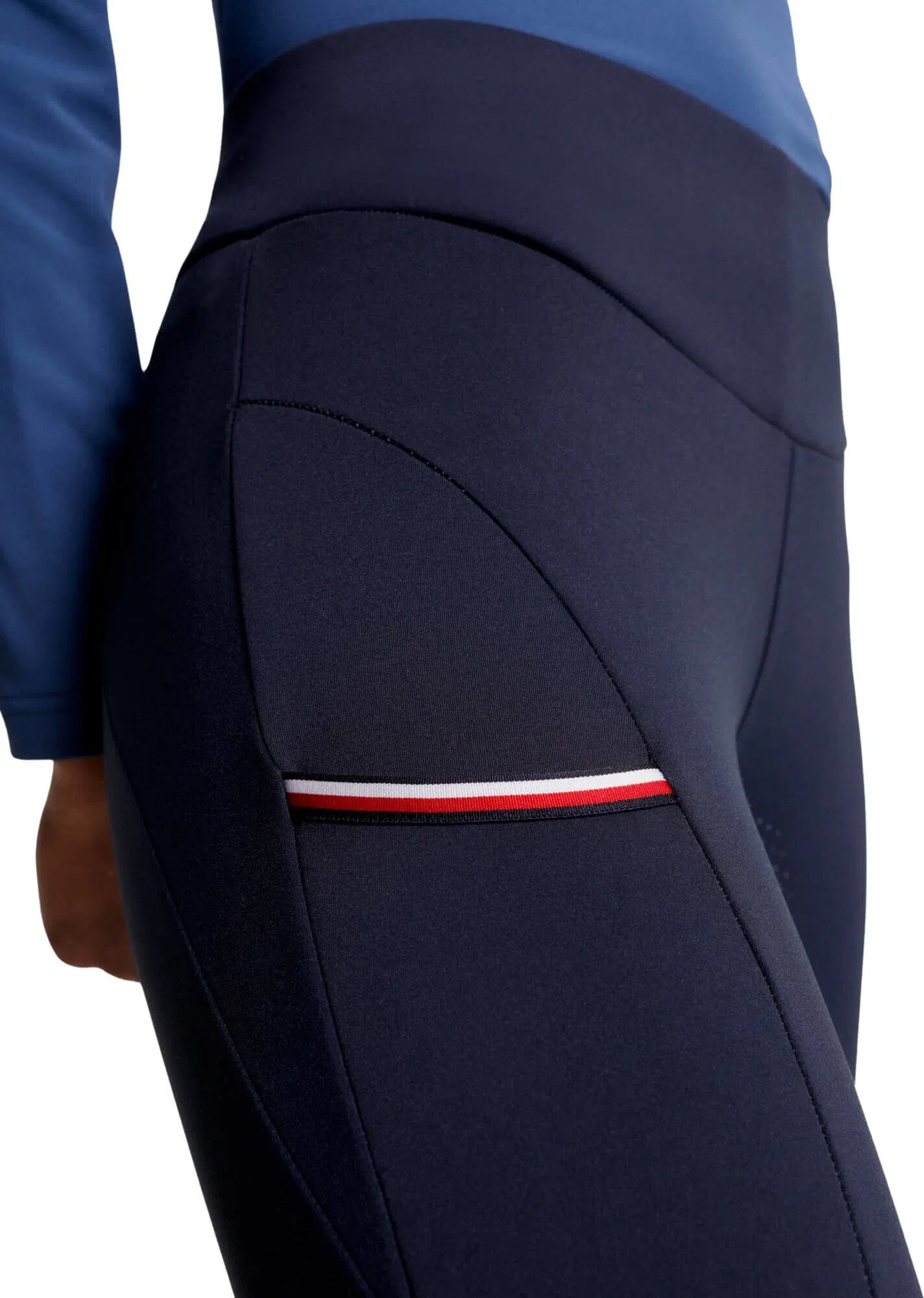 Winter fleece-lined stretch leggings, Full Grip, White/Black/Navy/Rouge, Tommy Hilfiger Equestrian