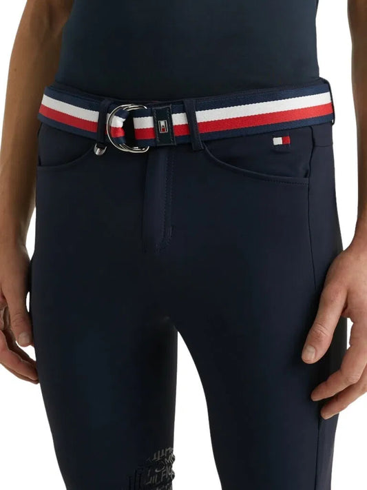 メンズ乗馬用ベルト トリコロール コットン製 Tommy Hilfiger Equestrian