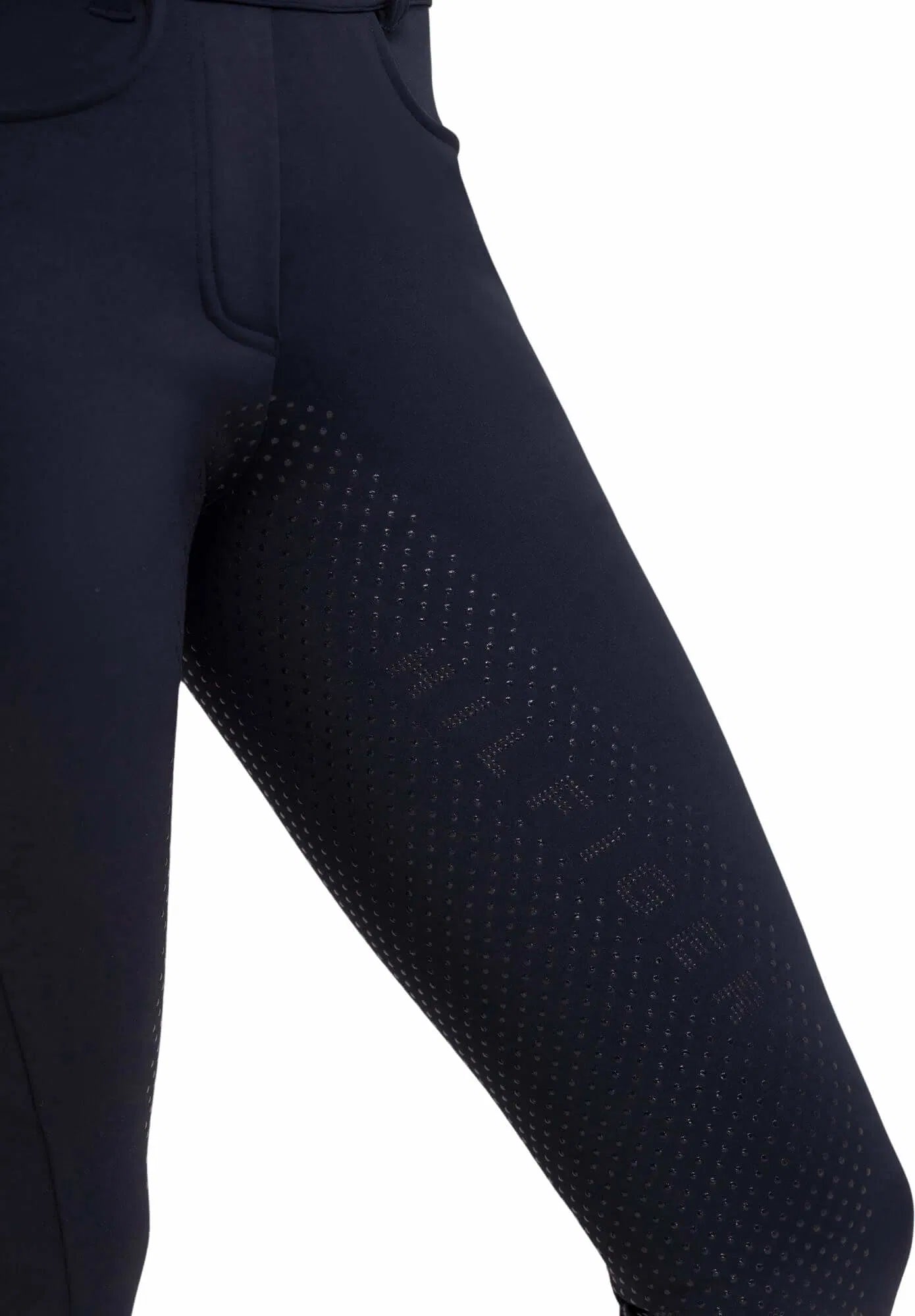 冬用裏起毛ストレッチレギンス フルグリップ ベルト通し付き ネイビー Tommy Hilfiger Equestrian