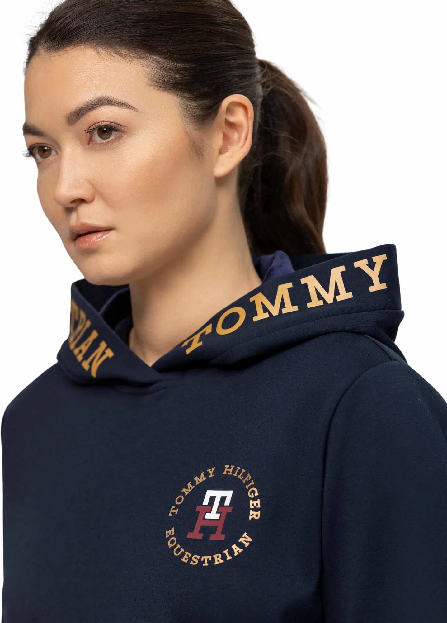 乗馬用スウェットパーカー 裏起毛 レディース ネイビー/ルージュ Tommy Hilfiger Equestrian