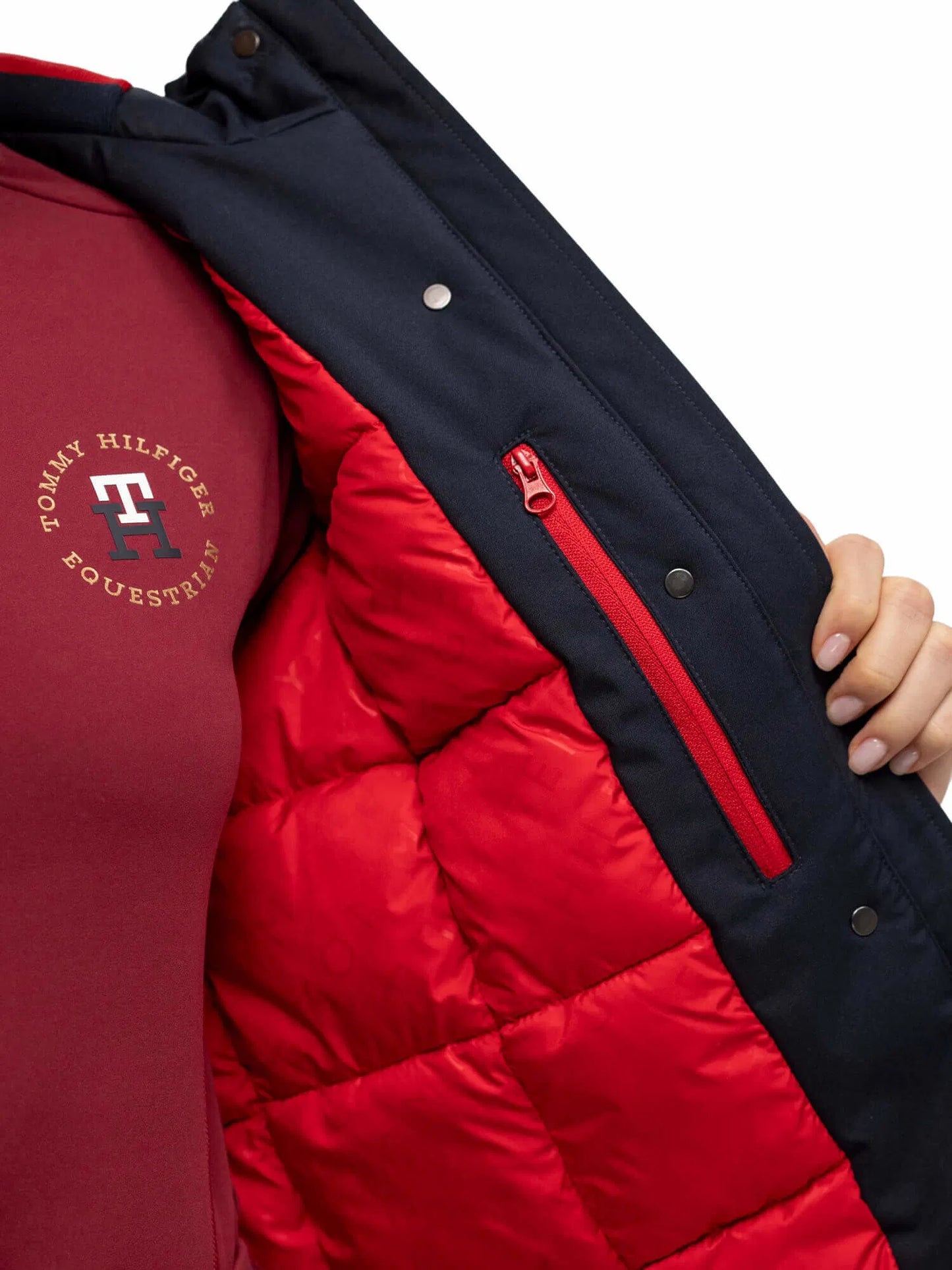 乗馬用速乾ダウンジャケット レディース ネイビー Tommy Hilfiger Equestrian