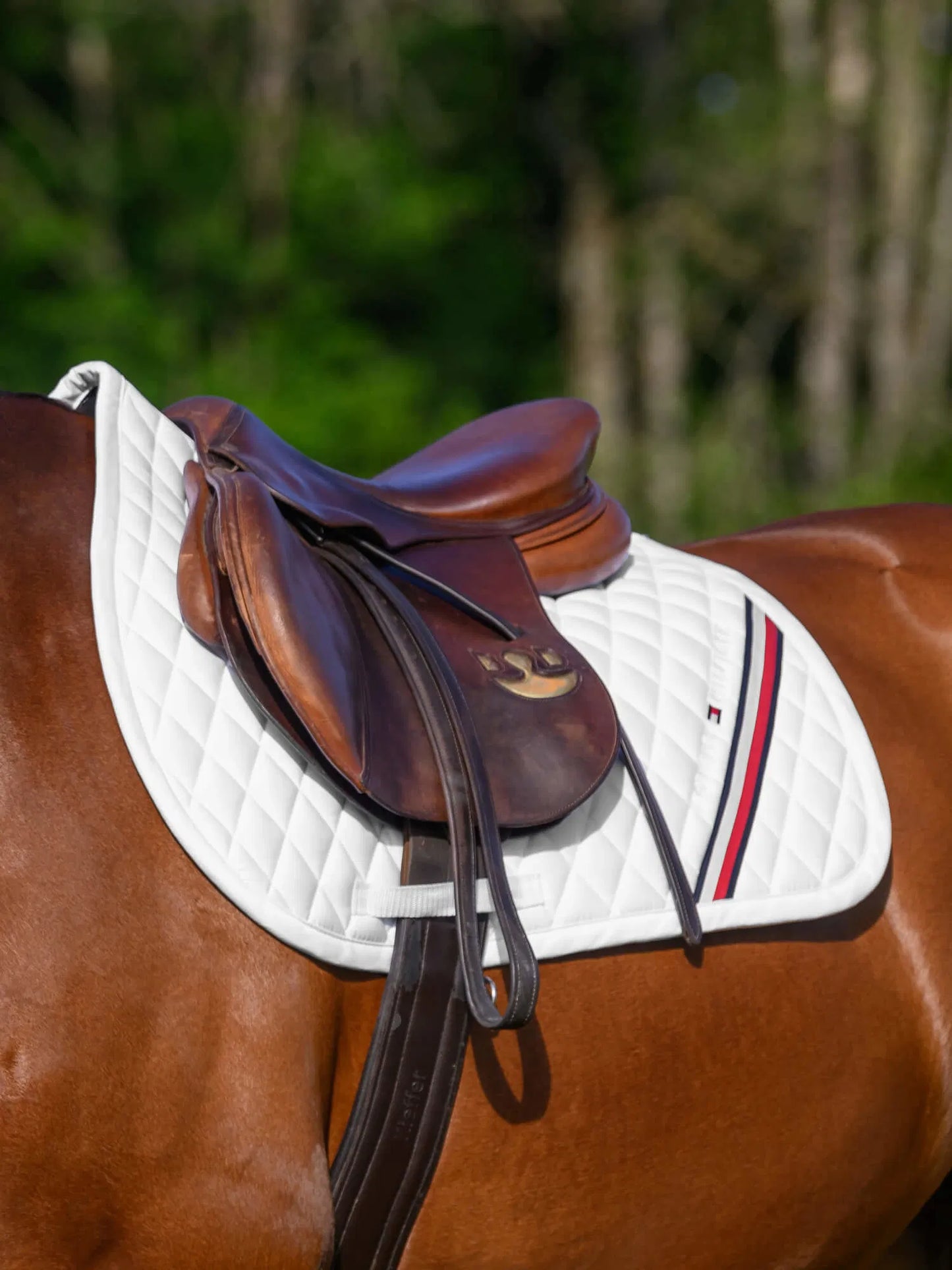 Tommy Hillfiger Equestrian Waffle Quilted Jumping Bib Navy/Rouge