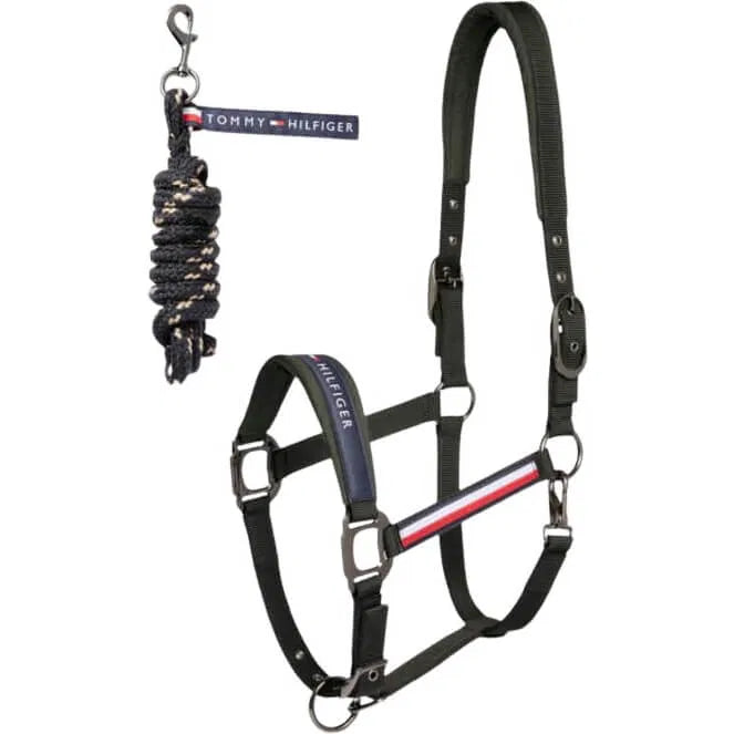 【2点セット】ナイロン無口＆引き手1本  ネイビー/トープ/パイン Tommy Hilfiger Equestrian