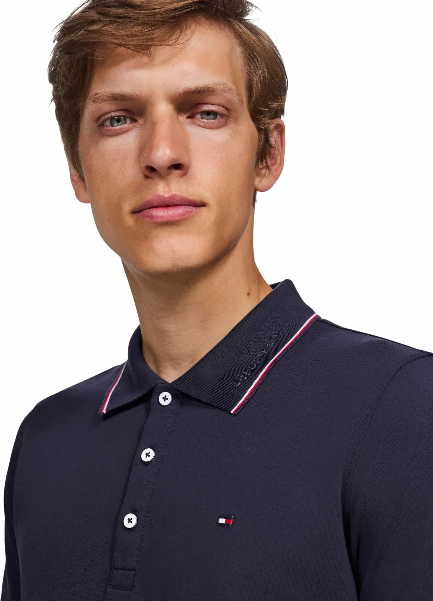 Men's short sleeve polo shirt in white/navy Tommy Hilfiger Equestrian