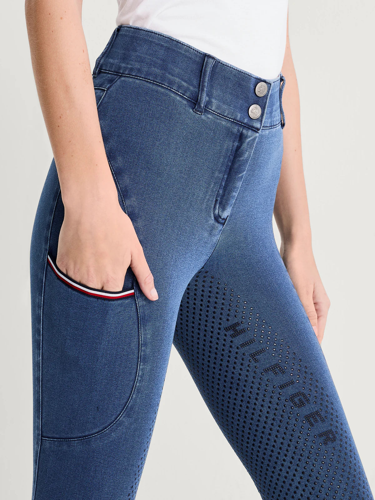 夏用デニムキュロット フルグリップ レディース Tommy Hilfiger Equestrian