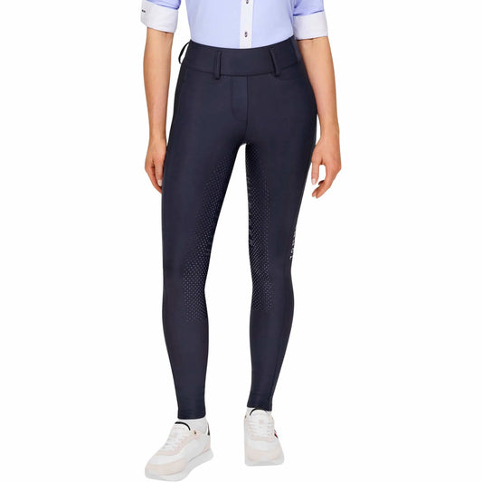 冬用裏起毛ストレッチレギンス フルグリップ ヒップポケット付き ネイビー Tommy Hilfiger Equestrian