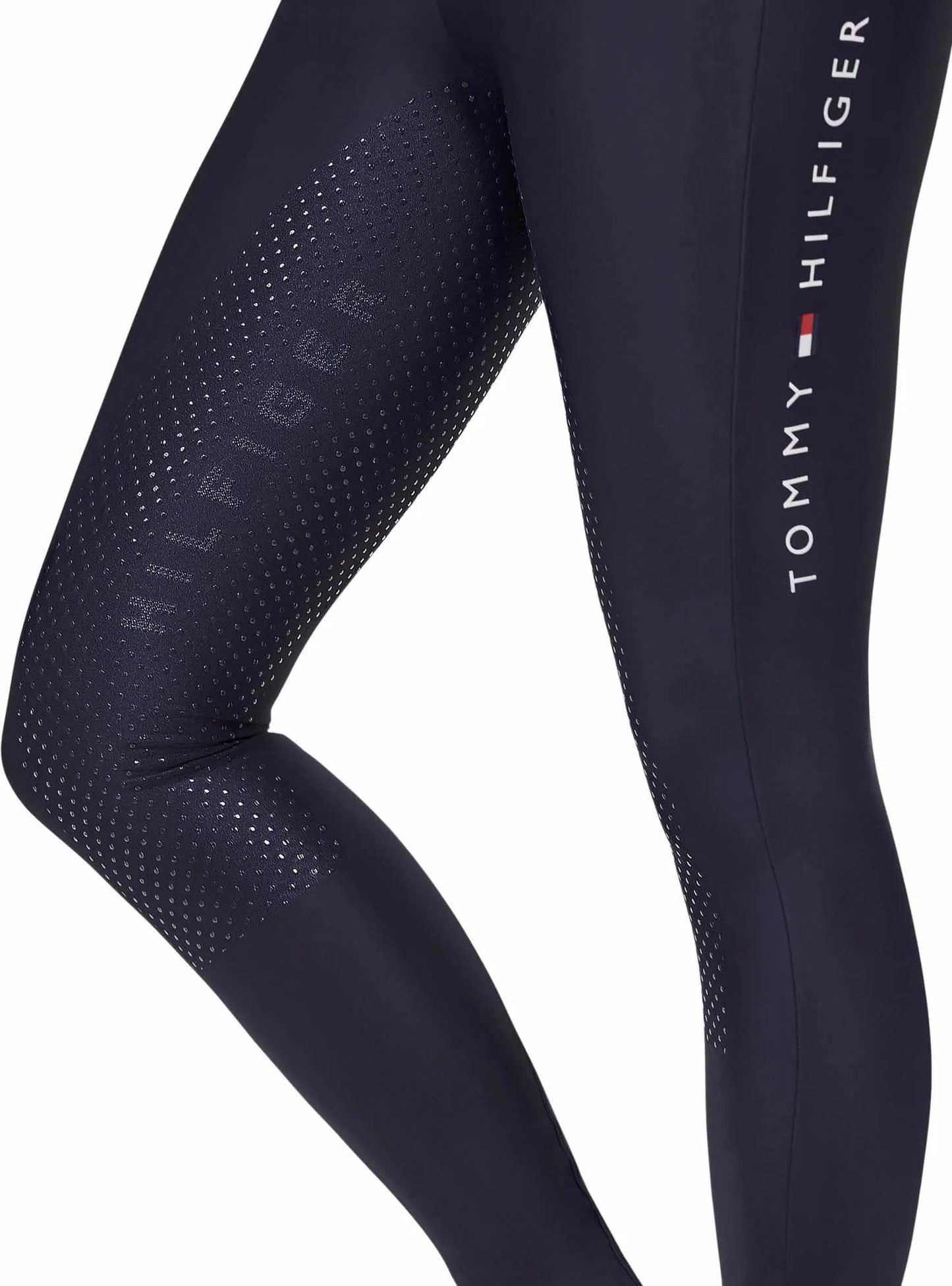冬用裏起毛ストレッチレギンス フルグリップ ヒップポケット付き ネイビー Tommy Hilfiger Equestrian