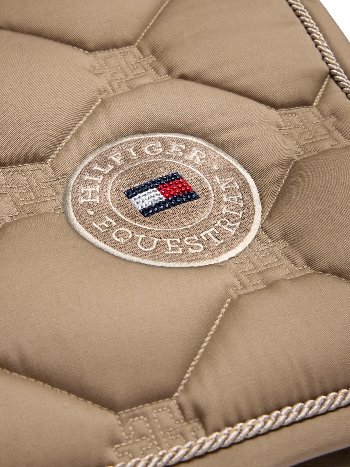 馬場用キルティングゼッケン ラインストーン加工 ネイビー/トープ  Tommy Hillfiger Equestrian