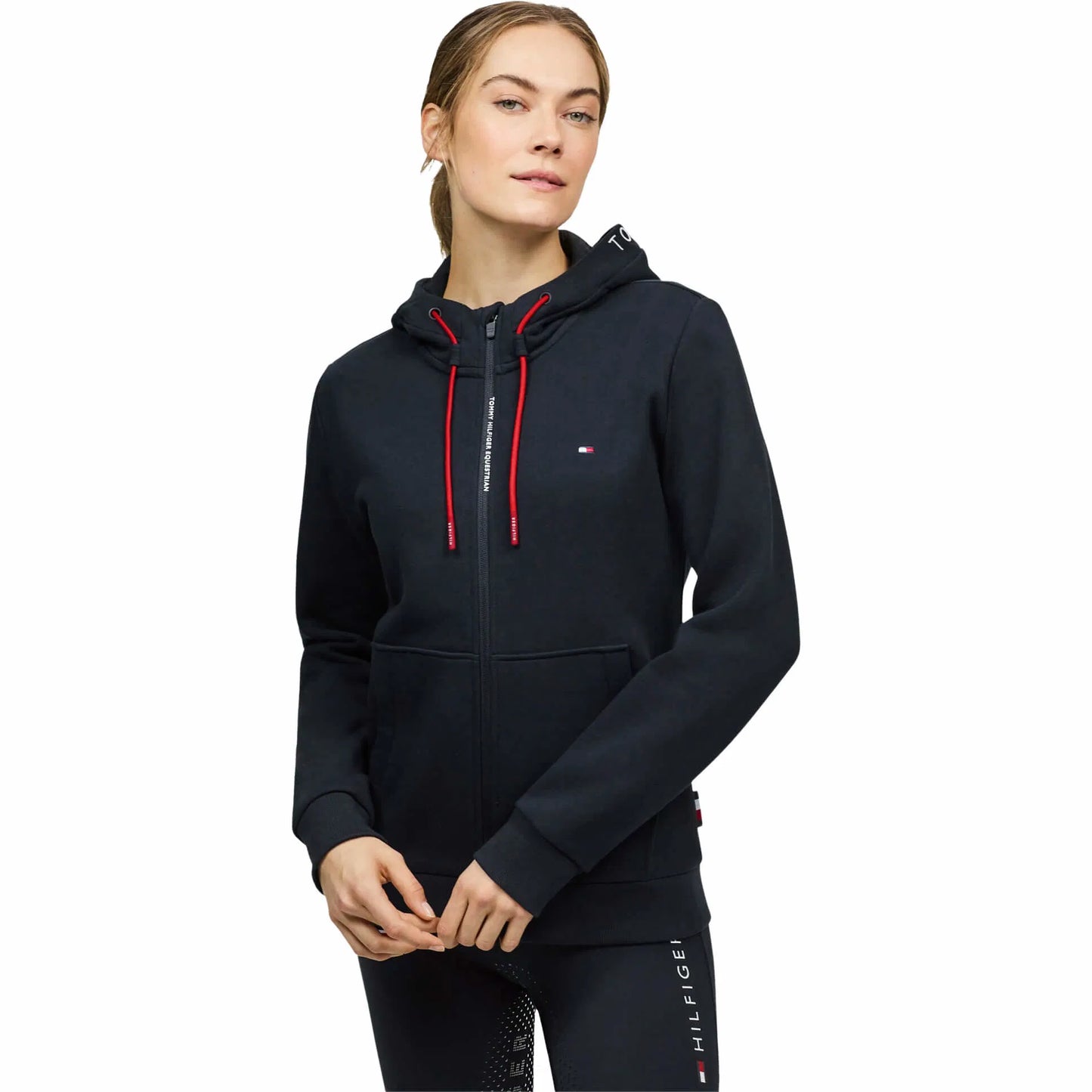 4wayストレッチスウェットパーカー 裏起毛 ユニセックス ネイビー/パイン Tommy Hilfiger Equestrian