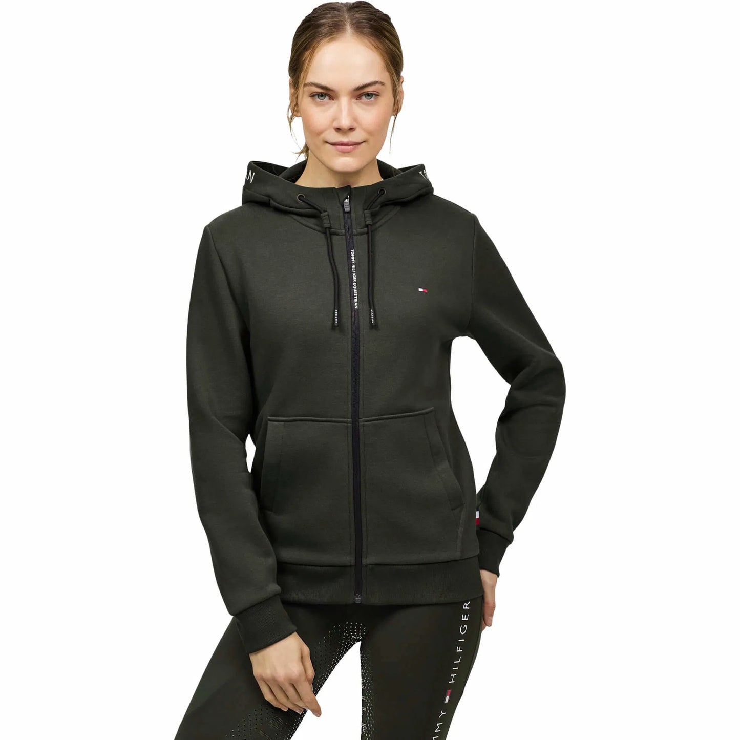 4wayストレッチスウェットパーカー 裏起毛 ユニセックス ネイビー/パイン Tommy Hilfiger Equestrian