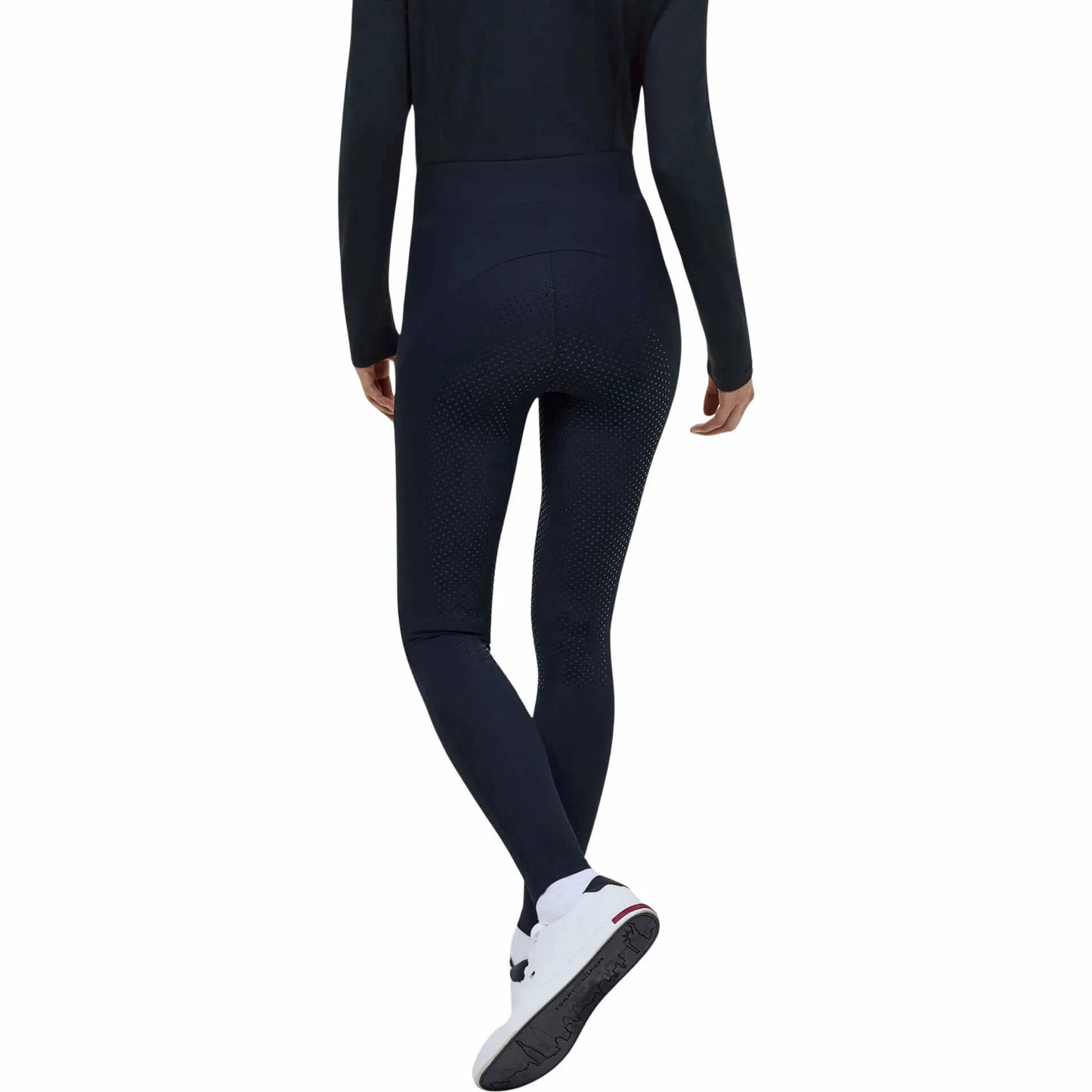 冬用裏起毛ストレッチレギンス フルグリップ ラインストーン付き ネイビー Tommy Hilfiger Equestrian