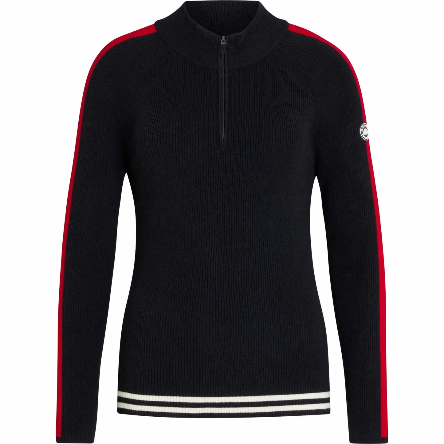 ストレッチニットトップス 長袖 ジップ付き ネイビー Tommy Hilfiger Equestrian