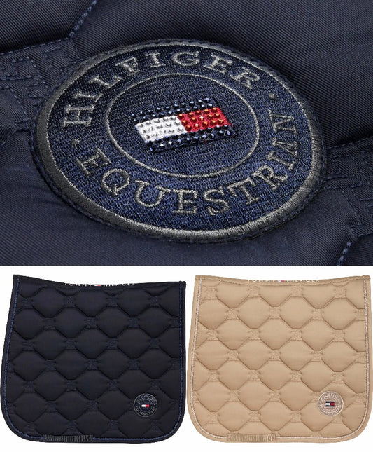 馬場用キルティングゼッケン ラインストーン加工 ネイビー/トープ  Tommy Hillfiger Equestrian