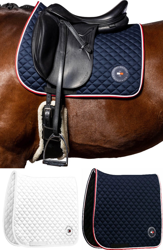 ワッフルキルティング馬場用ゼッケン ホワイト/ネイビー Tommy Hilfiger Equestrian