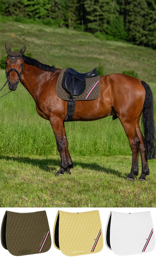 馬場用ワッフルキルティングゼッケン 調湿素材 オリーブ/レモンイエロー/ホワイト  Tommy Hilfiger Equestrian