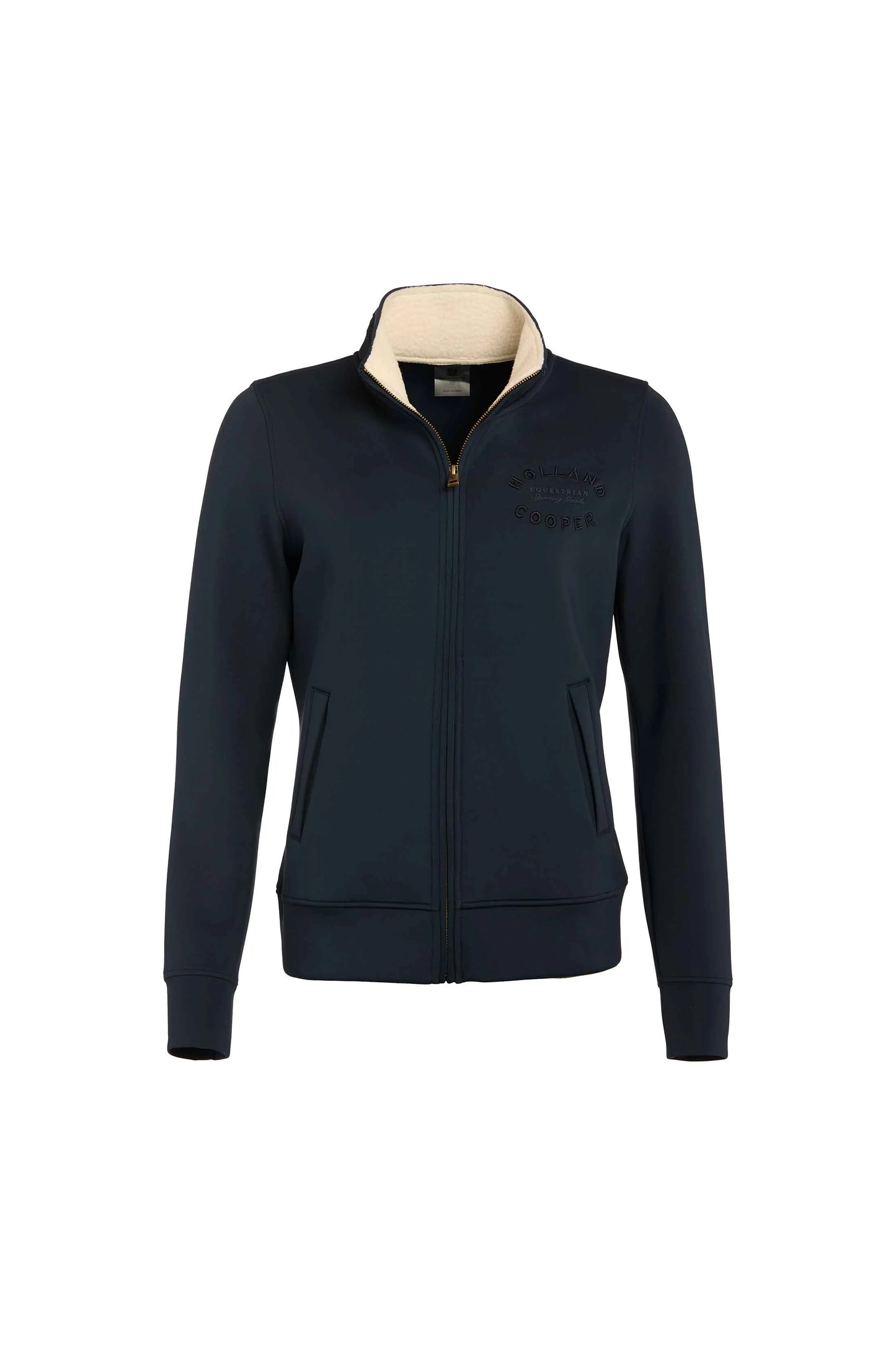 Sweat training jacket with fleece lining and pockets, 4 colors, Holland Cooper