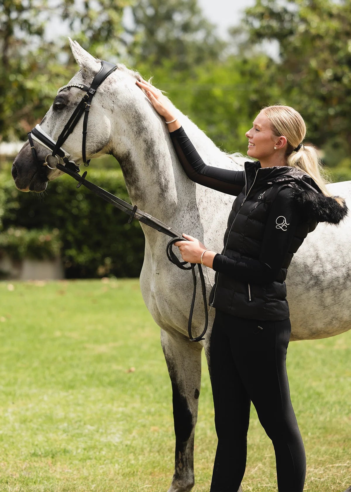 ３WAYダウンベスト 耐久撥水加工 ブラック Eloquence Equestrian