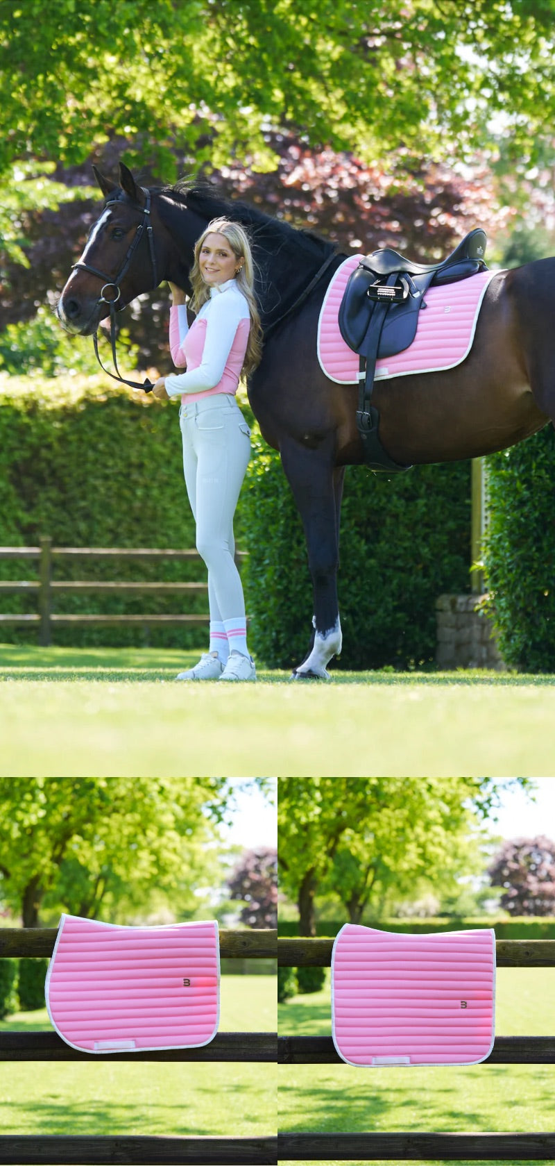 Riding bib for obstacles and riding arena, quick-drying material, lilac, Bullet Equestrian design, full