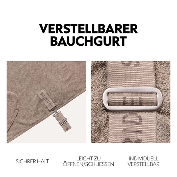 すぐ乾く！バスタオル馬着 ベージュ コットン100%パイル生地 ネックパート付き Sunride