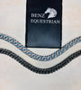 スワロフスキーUシェイプ額革 ブラック/アクアブルー Benz Equestrian
