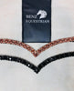 スワロフスキーVシェイプ額革 ローズゴールド/ブラック Benz Equestrian