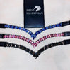 スワロフスキー額革 Vシェイプ サファイアブルー/フーシャピンク/ブラック Benz Equestrian
