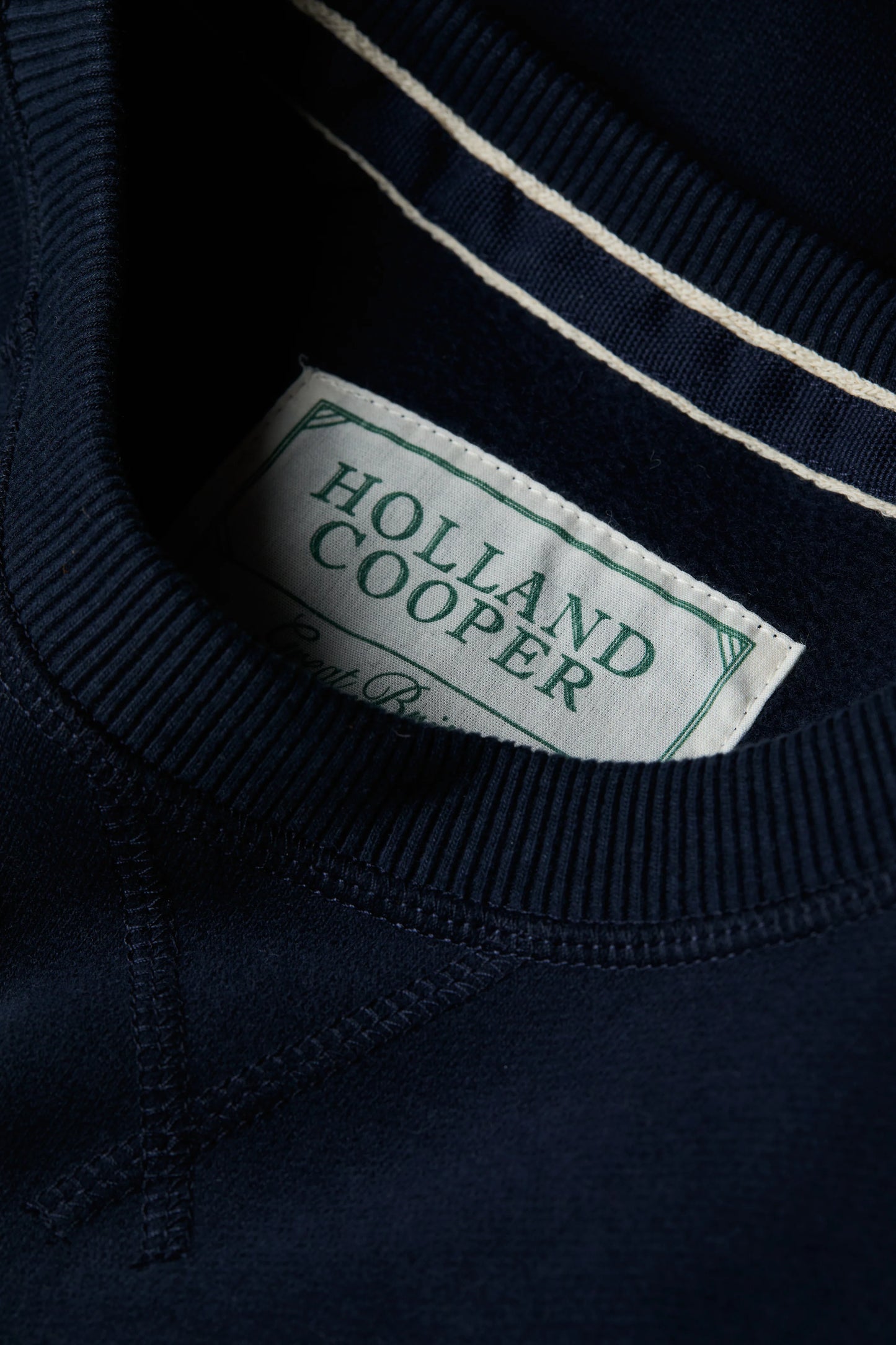 Logo sweatshirt top in dark navy/grey Holland Cooper