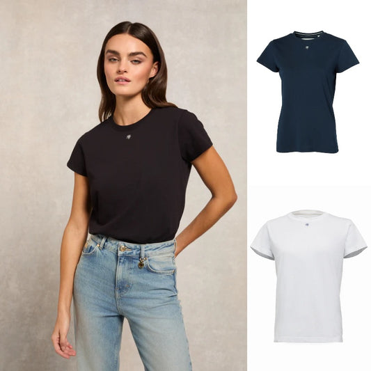 100%コットンクルーネックTシャツ 半袖 レディース 3色 Holland Cooper