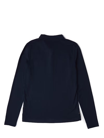 [Same-day delivery] Women's riding polo shirt, long sleeves, dark navy/white, Holland Cooper