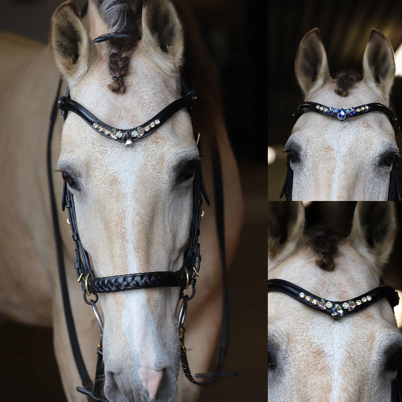 Italian Leather Frame Leather Aurora Diamond Black/Brown Masego