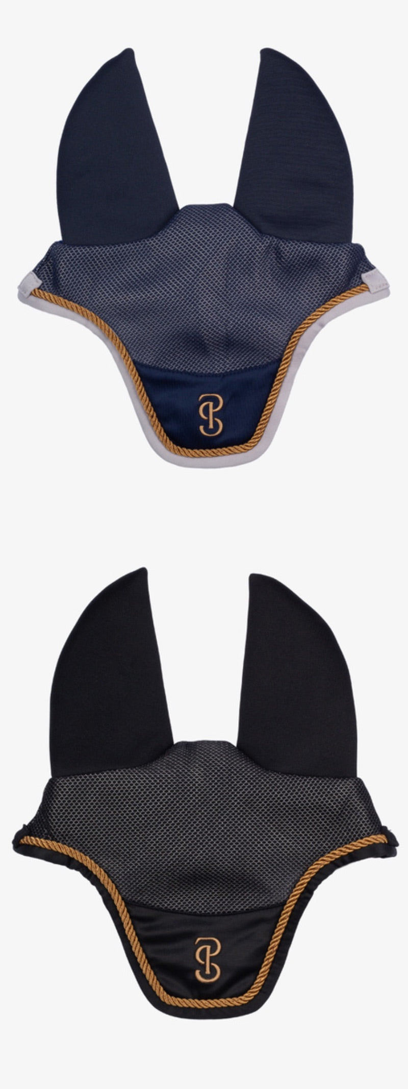 [2-piece set] Airflow mesh bib and ear net for hurdles, anatomical structure, navy/black, Ps of Sweden