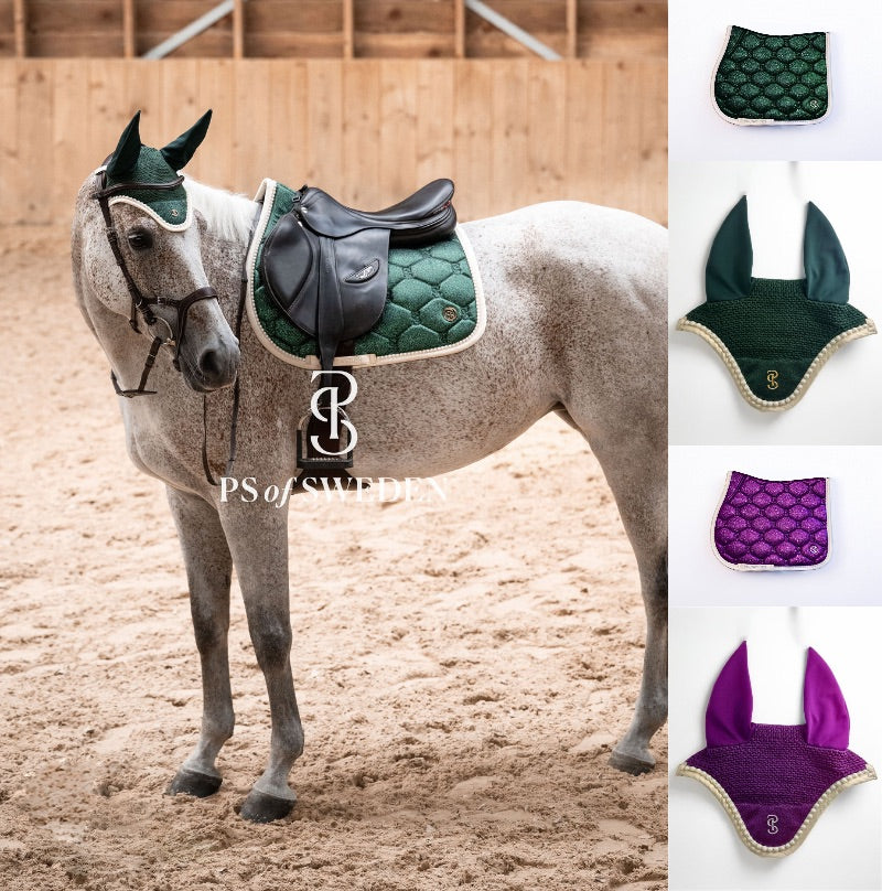 【2点セット】障害用スターダストゼッケン&イヤーネット エメラルド/パープル 2025ホリデー限定 Ps of Sweden