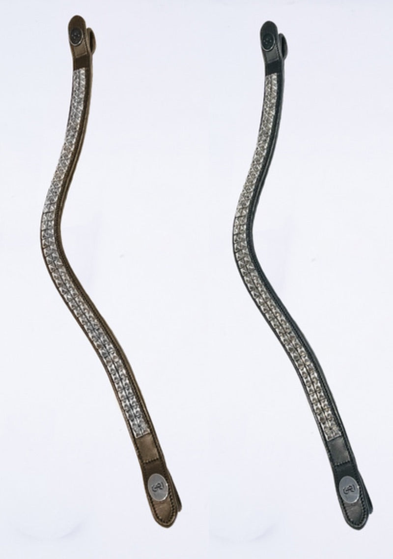 メタルスタッズ額革 Uシェイプ ブラック/ブラウン 本革 PS of Sweden