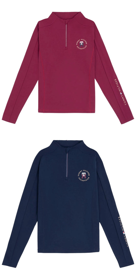 UVカット4wayストレッチトップス 速乾起毛素材 レディース 長袖 Tommy Hilfiger Equestrian