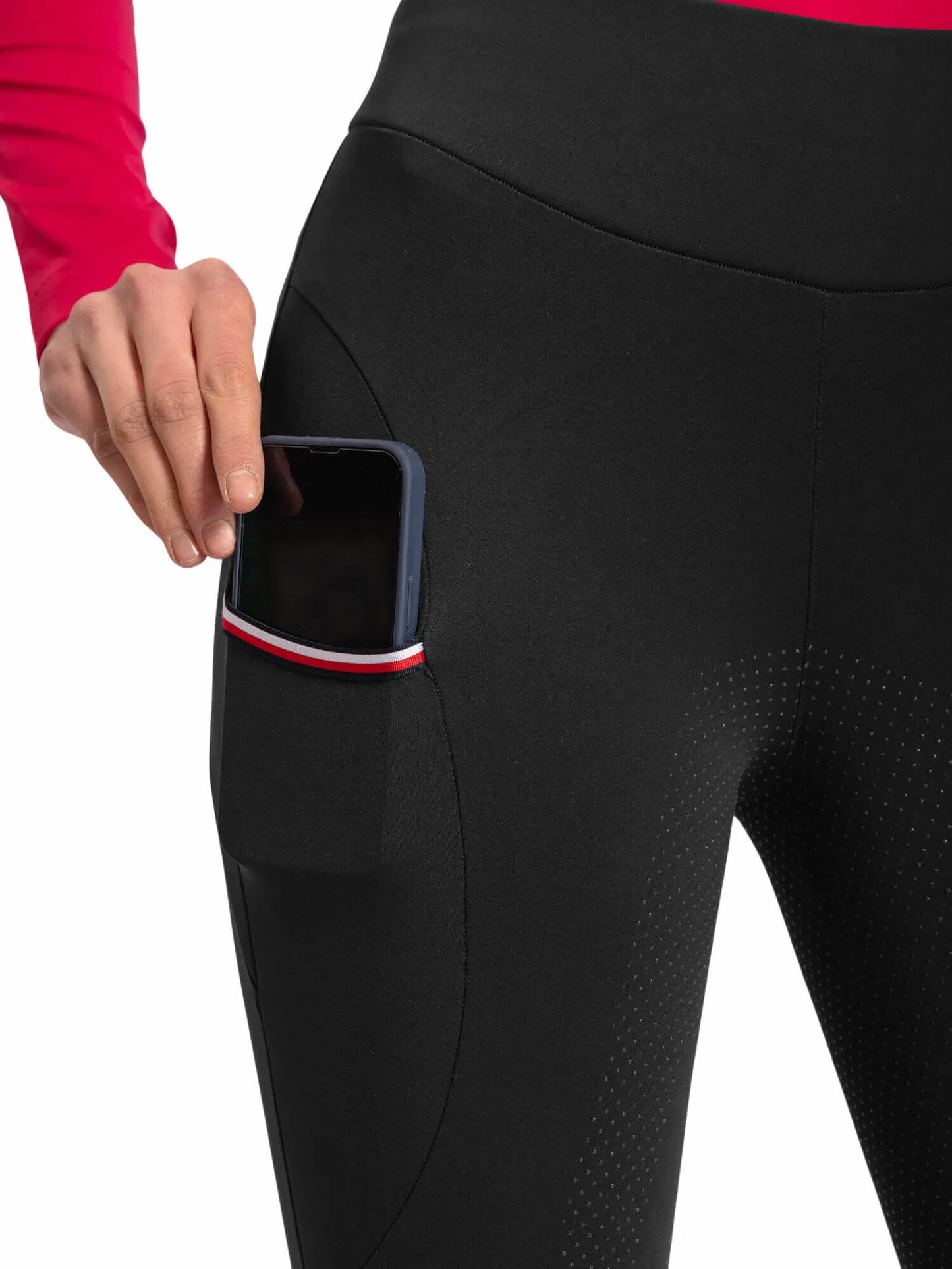 Winter fleece-lined stretch leggings, Full Grip, White/Black/Navy/Rouge, Tommy Hilfiger Equestrian