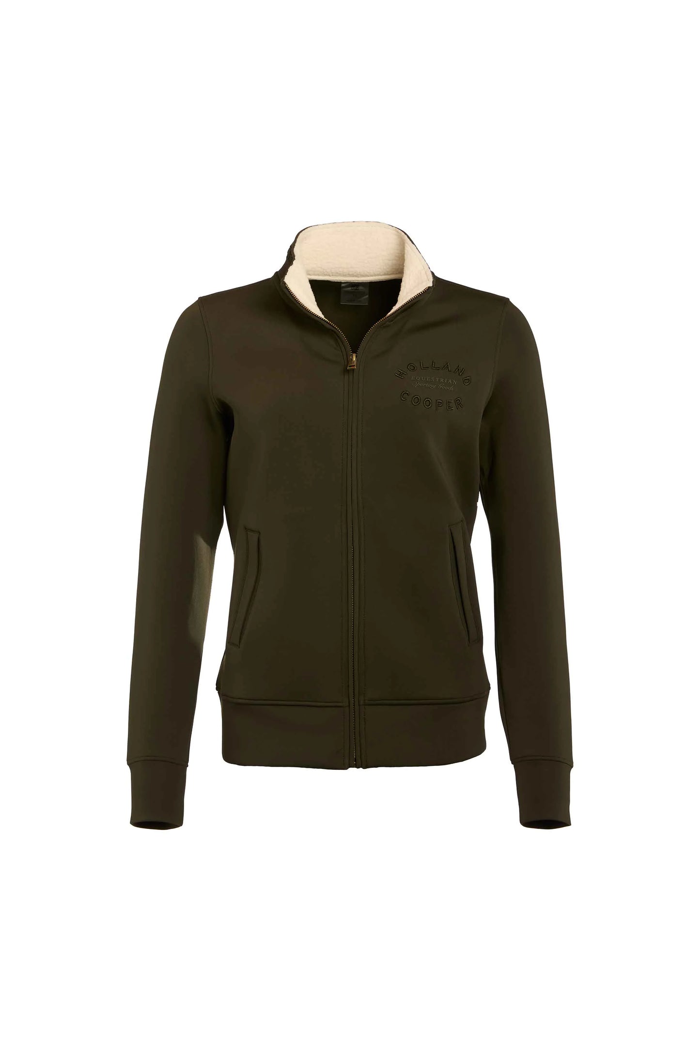 Sweat training jacket with fleece lining and pockets, 4 colors, Holland Cooper