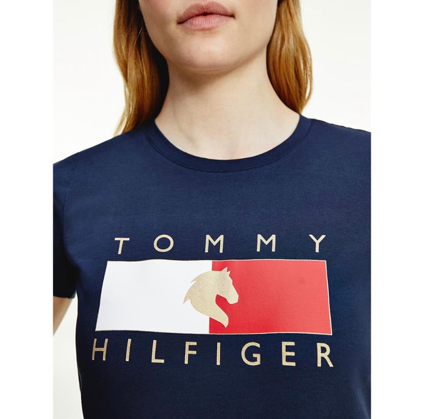 乗馬用レディースTシャツ Tommy Hilfiger Equestrian ダークブルー・レッド・ピンク・ライトブルー